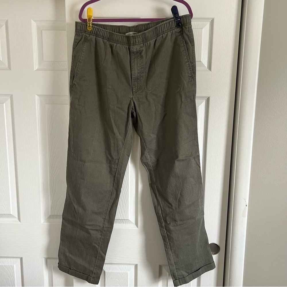 Orvis cotton pull on pants. Green. 36 x 32